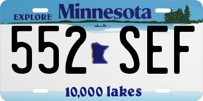 MN license plate 552SEF