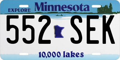 MN license plate 552SEK