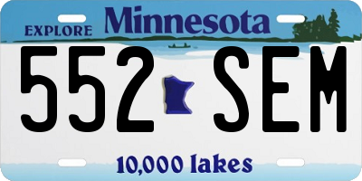 MN license plate 552SEM