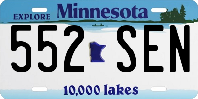 MN license plate 552SEN