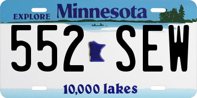 MN license plate 552SEW