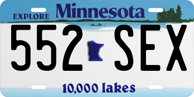 MN license plate 552SEX