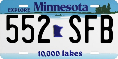 MN license plate 552SFB