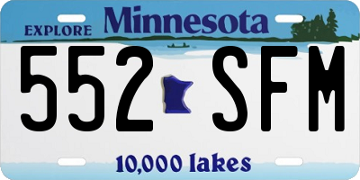 MN license plate 552SFM