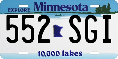 MN license plate 552SGI