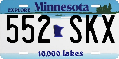 MN license plate 552SKX