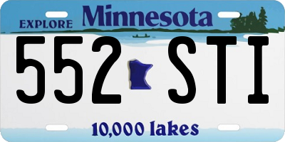 MN license plate 552STI