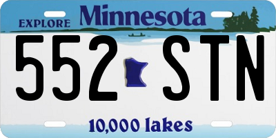 MN license plate 552STN