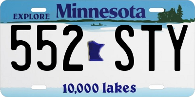 MN license plate 552STY