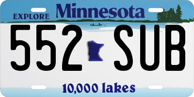 MN license plate 552SUB
