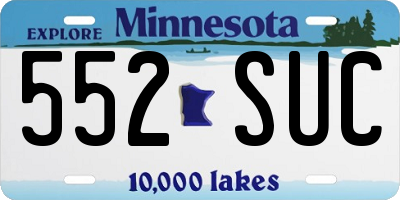 MN license plate 552SUC