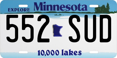 MN license plate 552SUD