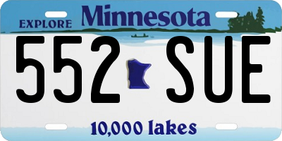MN license plate 552SUE