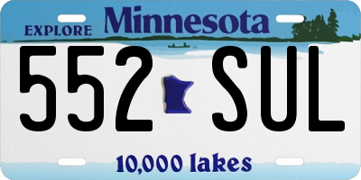 MN license plate 552SUL