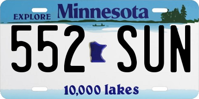 MN license plate 552SUN