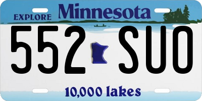 MN license plate 552SUO