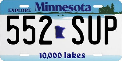 MN license plate 552SUP