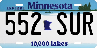 MN license plate 552SUR
