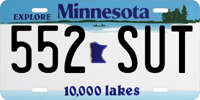 MN license plate 552SUT