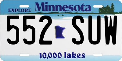 MN license plate 552SUW