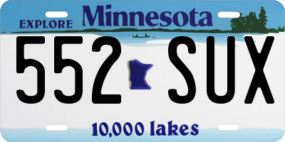 MN license plate 552SUX