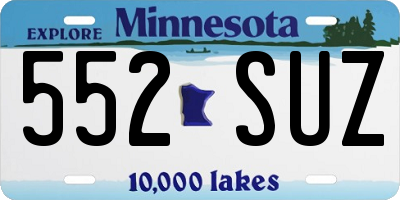 MN license plate 552SUZ