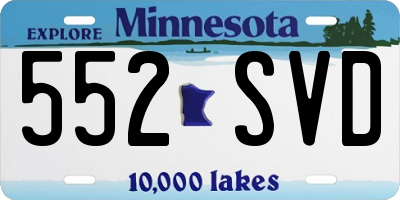MN license plate 552SVD
