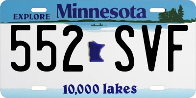 MN license plate 552SVF