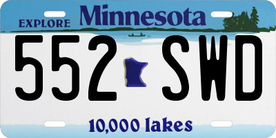 MN license plate 552SWD
