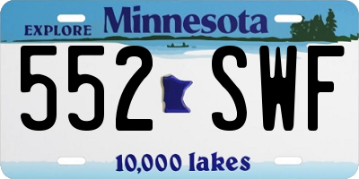 MN license plate 552SWF