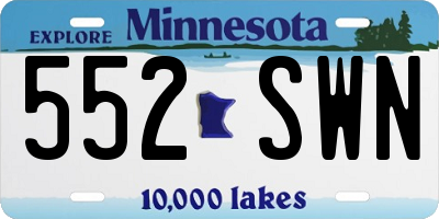 MN license plate 552SWN