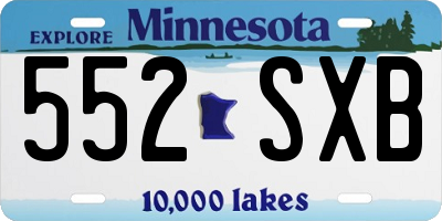 MN license plate 552SXB