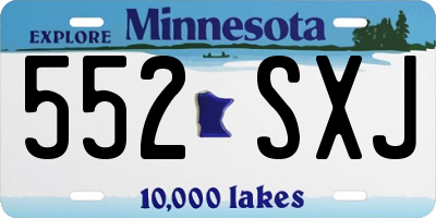 MN license plate 552SXJ