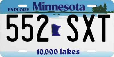 MN license plate 552SXT