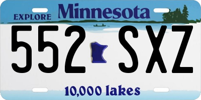 MN license plate 552SXZ