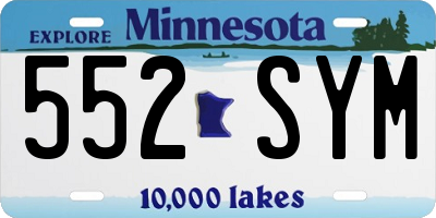 MN license plate 552SYM