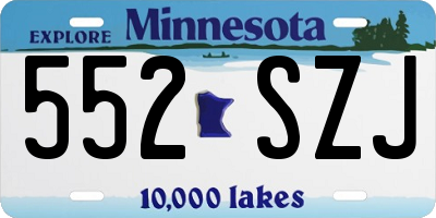 MN license plate 552SZJ