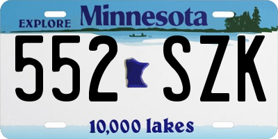 MN license plate 552SZK
