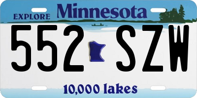 MN license plate 552SZW