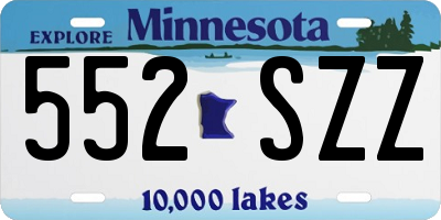 MN license plate 552SZZ
