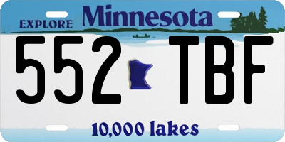 MN license plate 552TBF