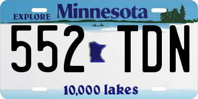 MN license plate 552TDN