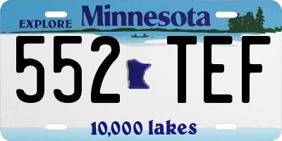 MN license plate 552TEF