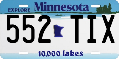 MN license plate 552TIX