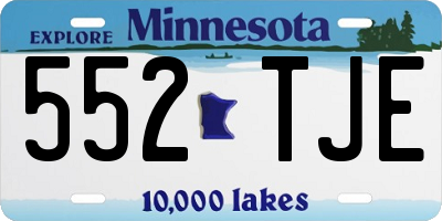 MN license plate 552TJE