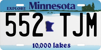 MN license plate 552TJM