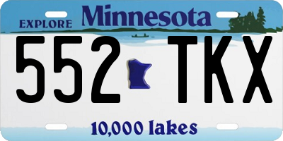 MN license plate 552TKX
