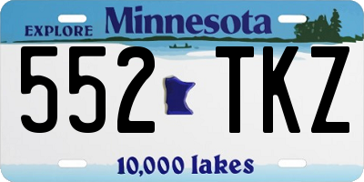 MN license plate 552TKZ