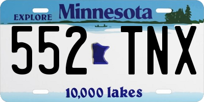 MN license plate 552TNX