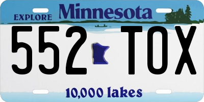MN license plate 552TOX